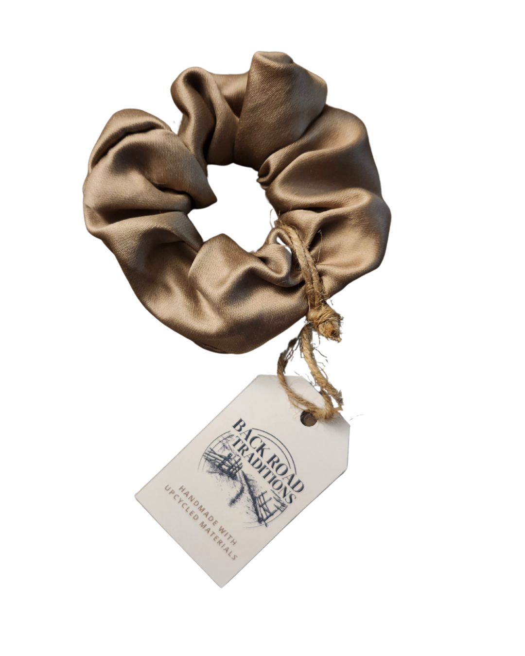 Tan Silk Scrunchie