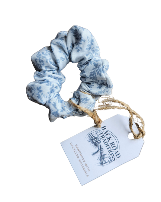 Blue/White Floral Scrunchie