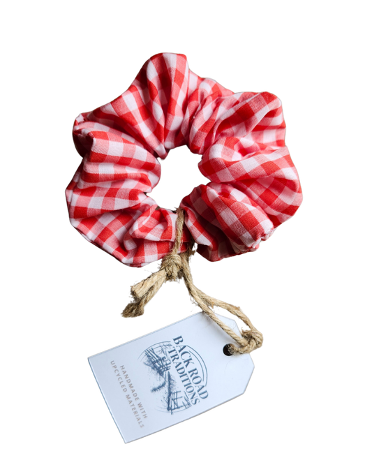 Red/White Checkered Scrunchie